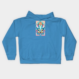 Baby Ganesh sitting on a lotus flower Kids Hoodie